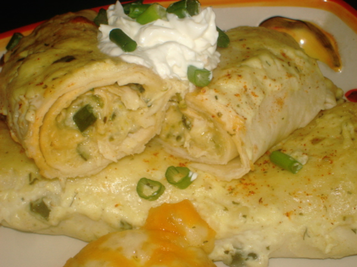 Poblano Pepper and Cheese Enchiladas with Red Sauce