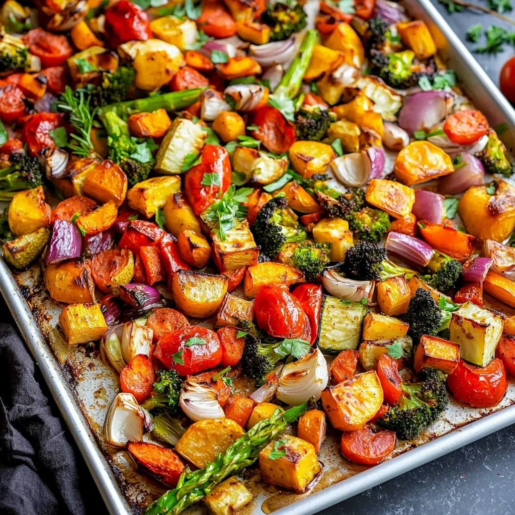 Sheet Pan Roasted Regional Vegetables with Garlic and Thyme