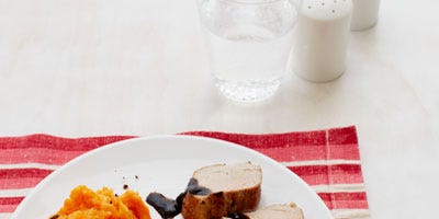 Ginger-Pear Pork Tenderloin with Sweet Potato Mash