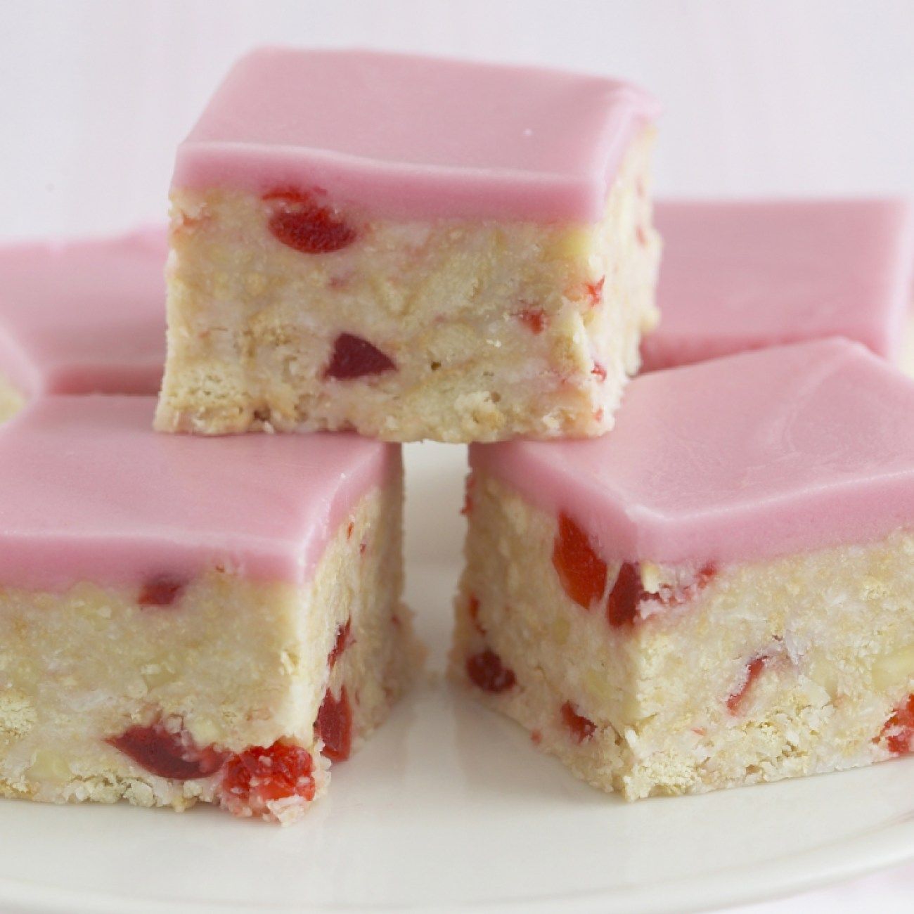No-Bake Cherry Coconut Slice with Condensed Milk