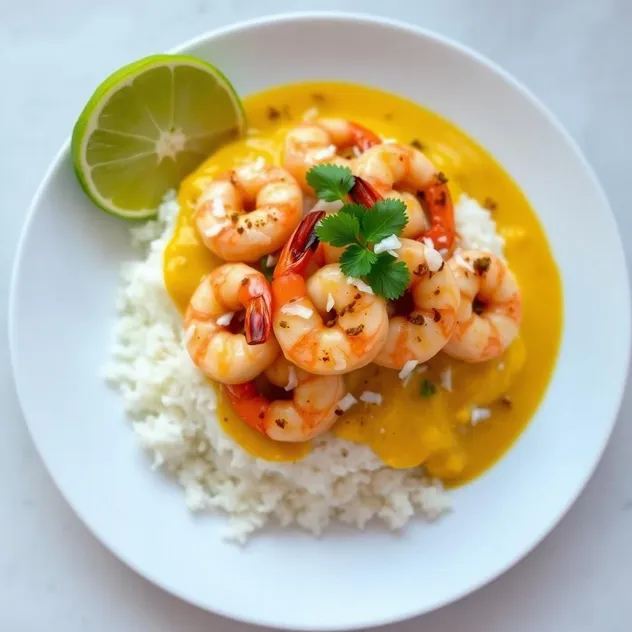 Thai-Inspired Coconut Curry Shrimp with Jasmine Rice