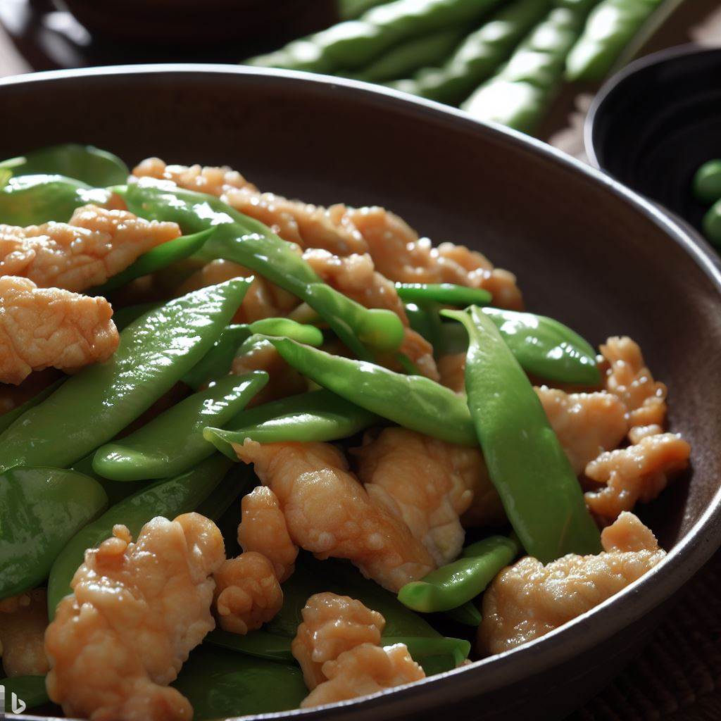 Stir-Fried Chicken with Ginger and Snow Peas