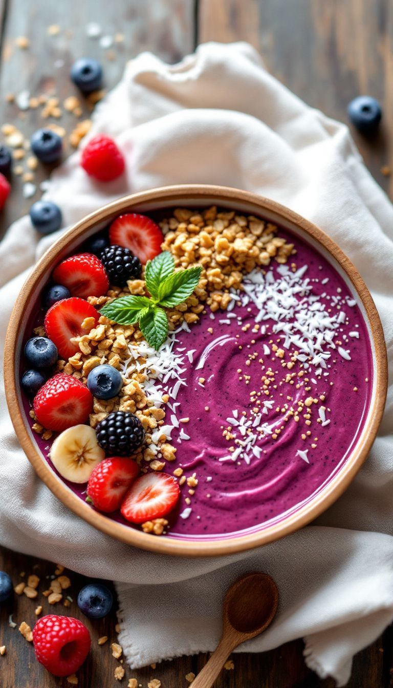 Frozen Berry and Spinach Smoothie Bowl
