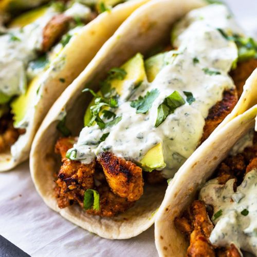 Mexican-Inspired Chicken Tacos with Avocado Crema