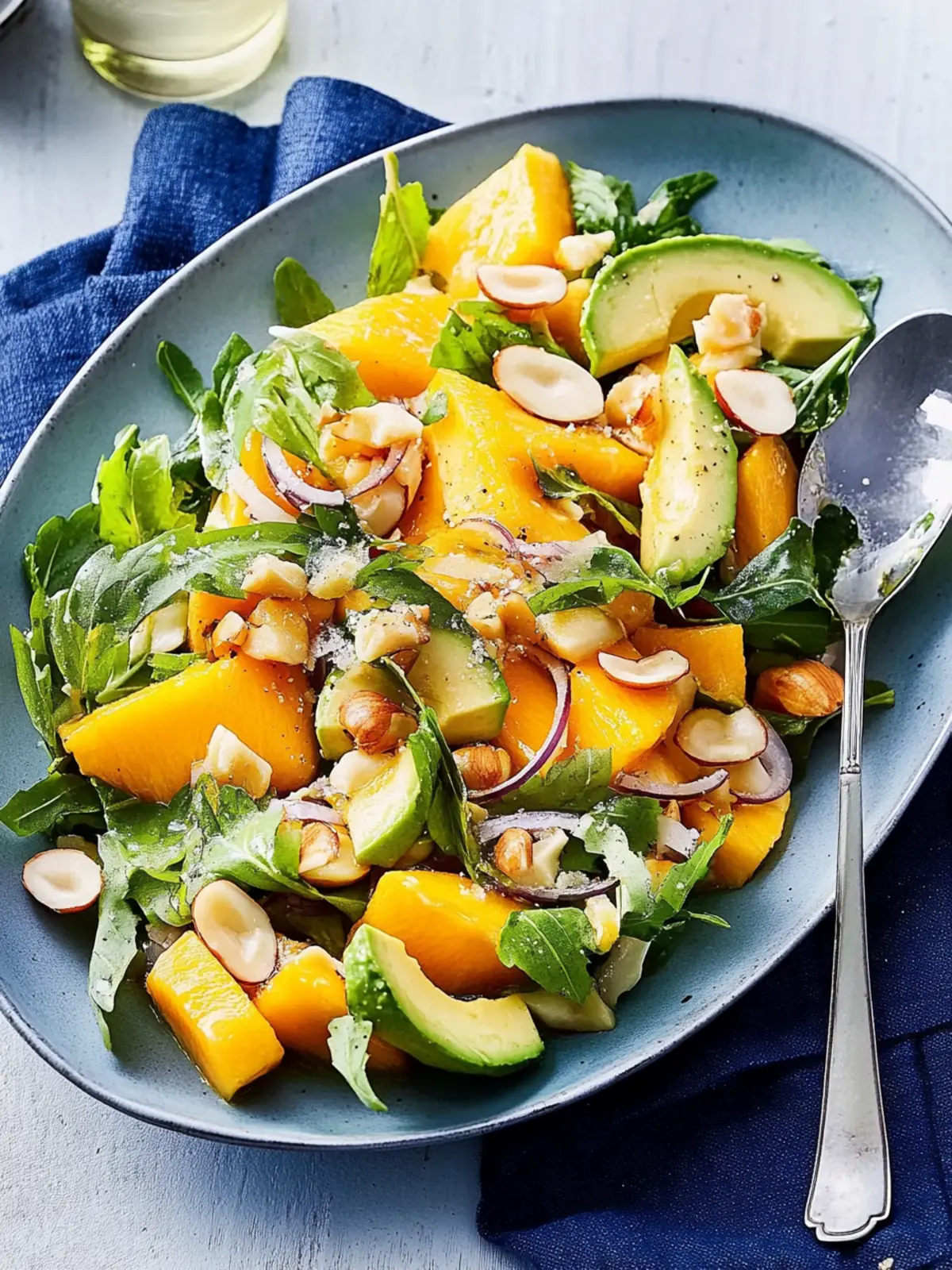 Avocado and Macadamia Salad with Lemon Myrtle Dressing