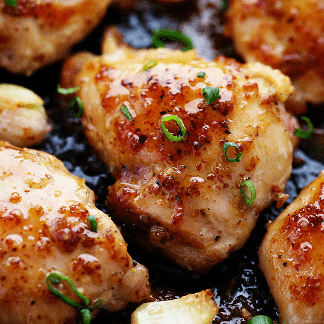 Pan-Seared Chicken Thighs with Honey-Dijon Glaze