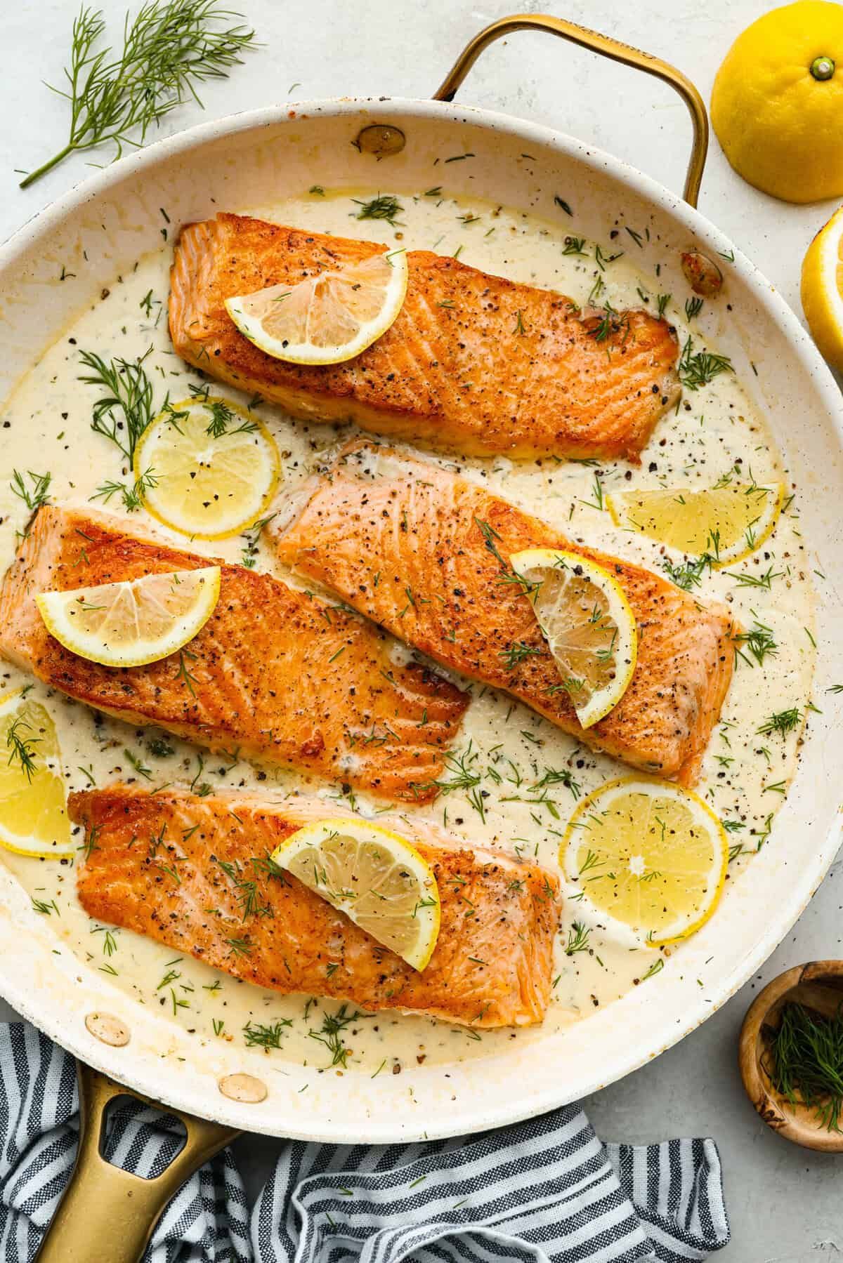 Pan-Seared Salmon with Citrus-Dill Sauce