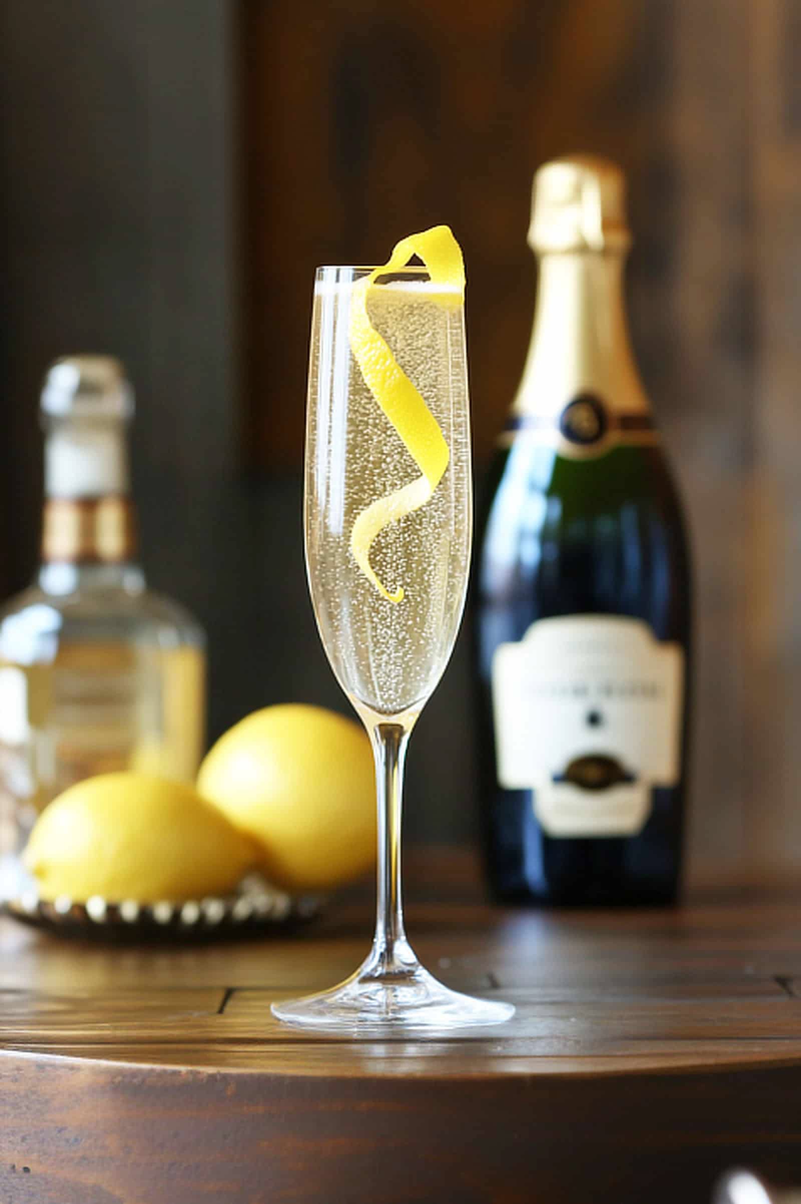 French 75 Champagne Gin Cocktail