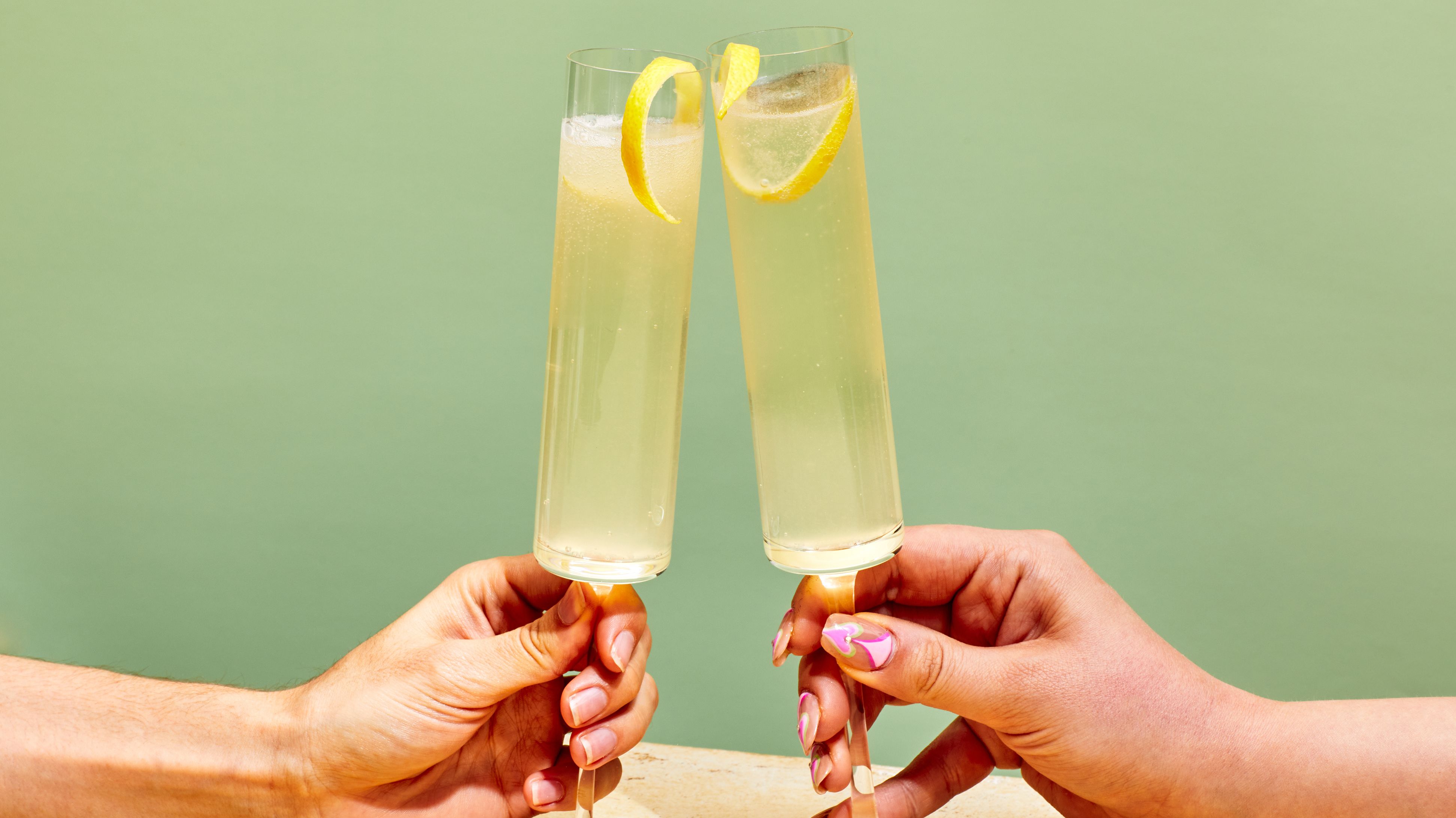 French 75 Champagne Gin Cocktail