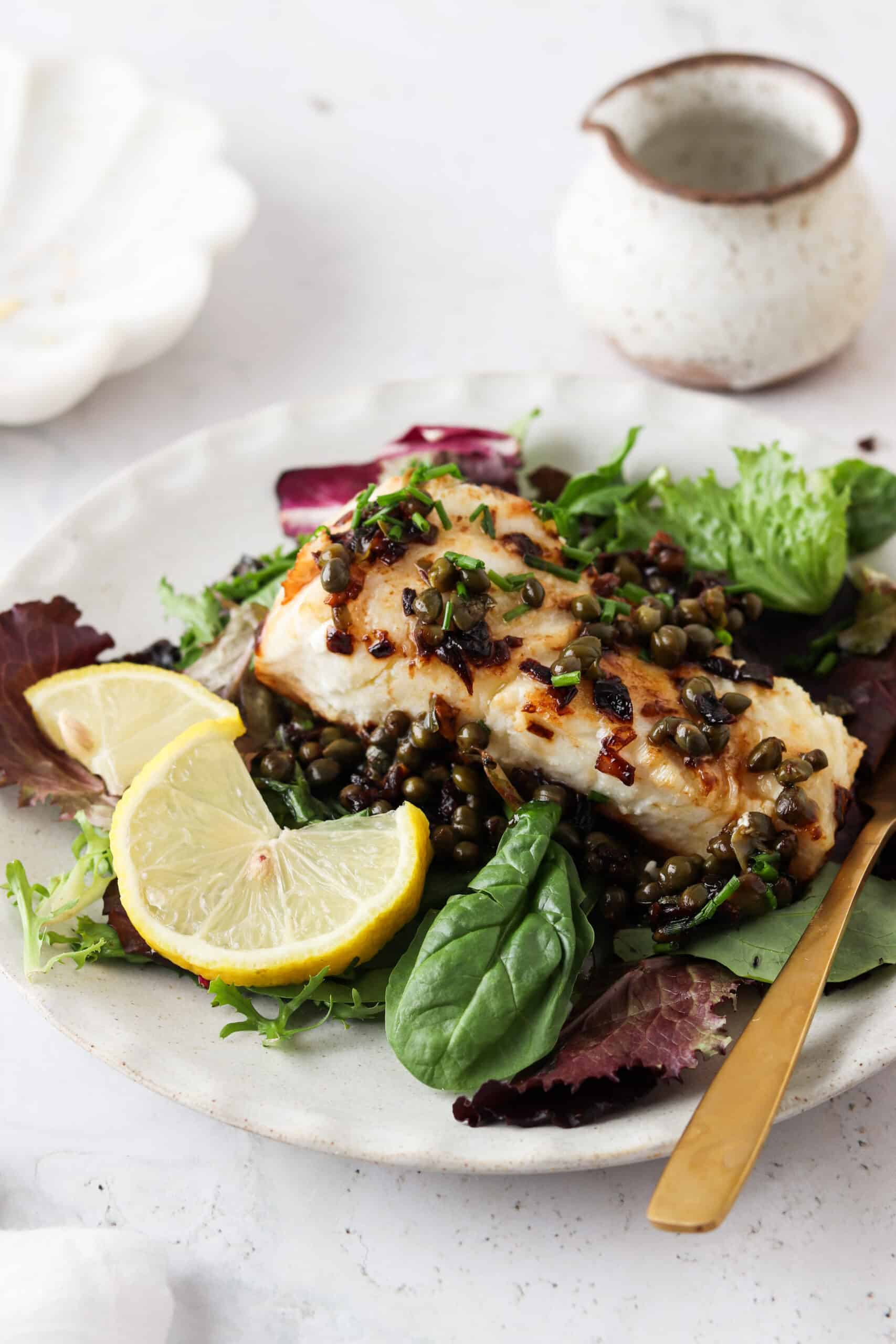 Pan-Seared Mediterranean Sea Bass with Lemon-Caper Sauce