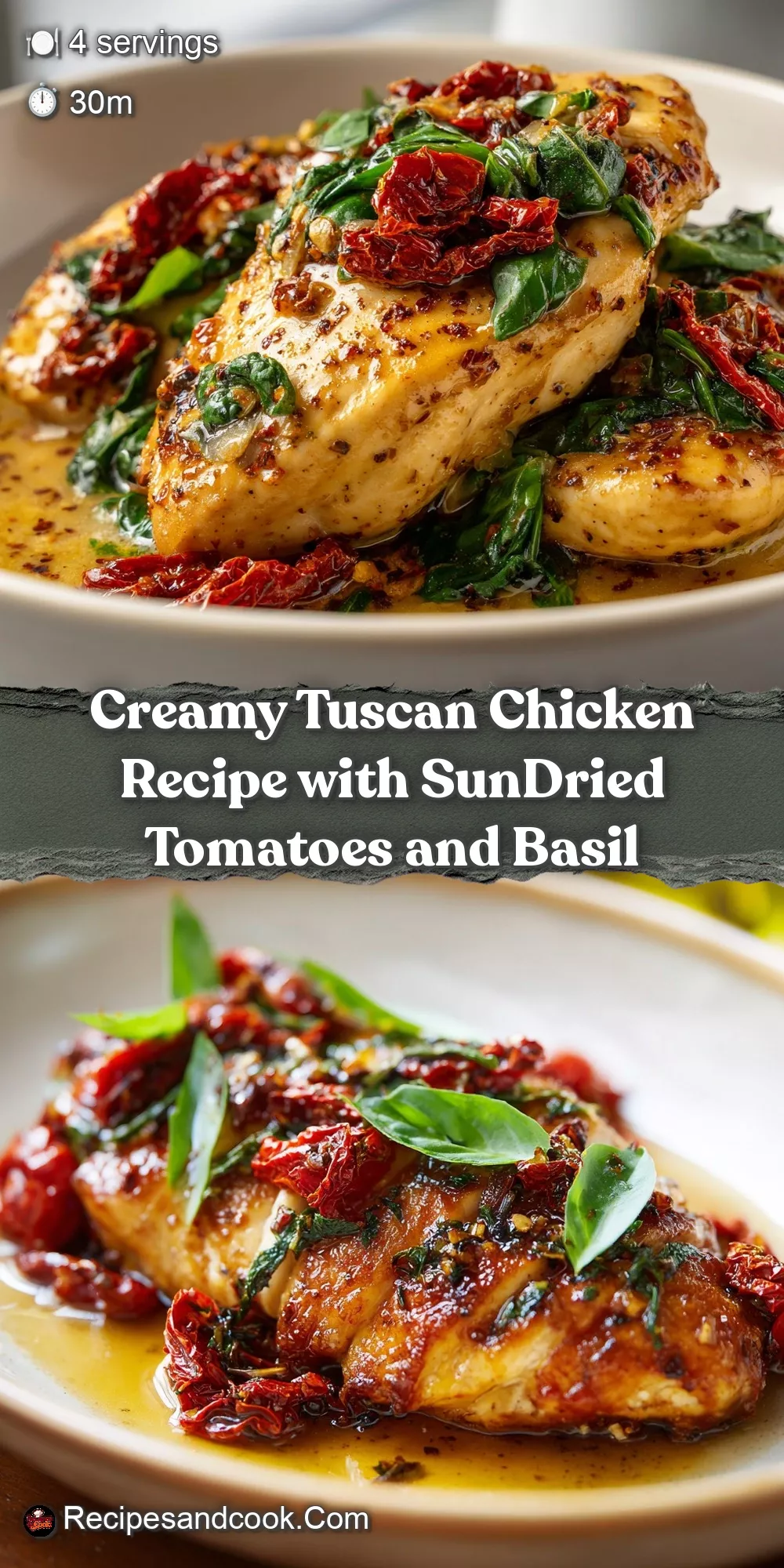 Sautéed Chicken with Spinach and Sun-Dried Tomato Sauce