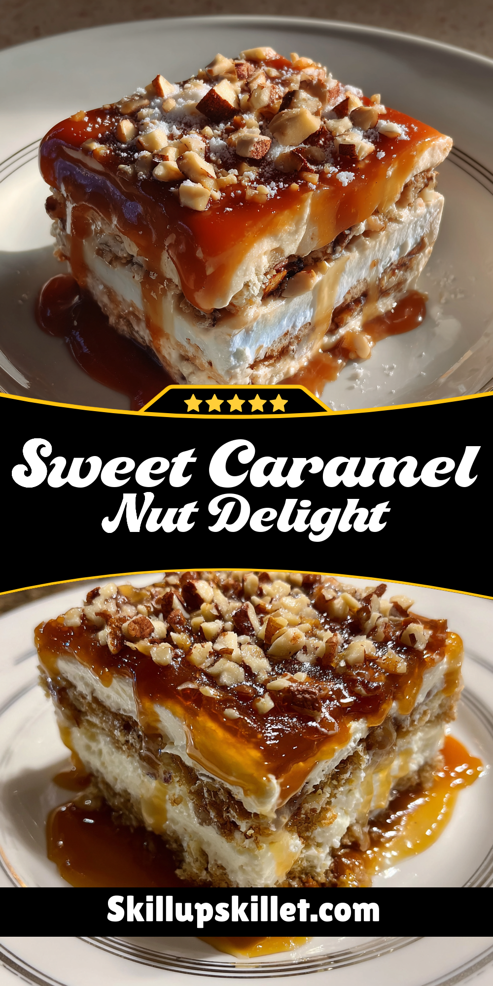 No-Bake Chocolate and Caramel Slice with Roasted Nuts