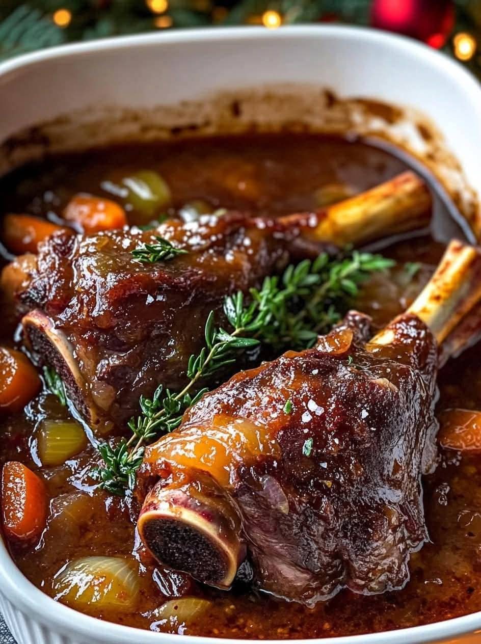 Slow-Baked Lamb Shanks with Rosemary and Red Wine