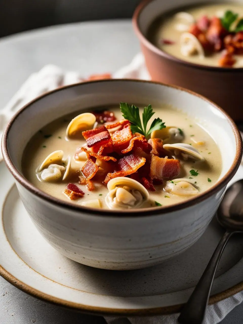 Rainy Day Clam Chowder with Smoked Bacon and Dill