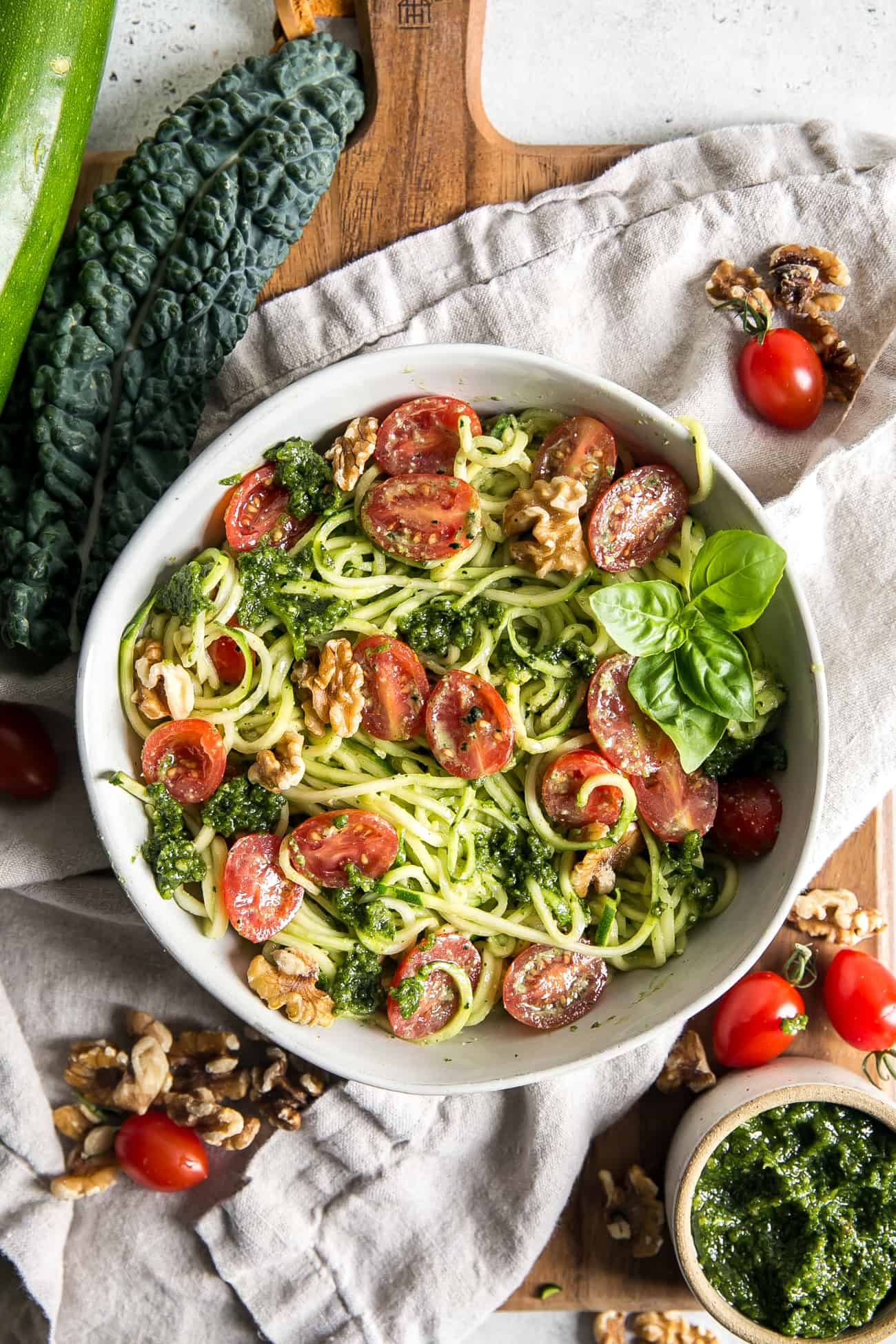 Skin-Soothing Zucchini Noodles with Walnut Pesto