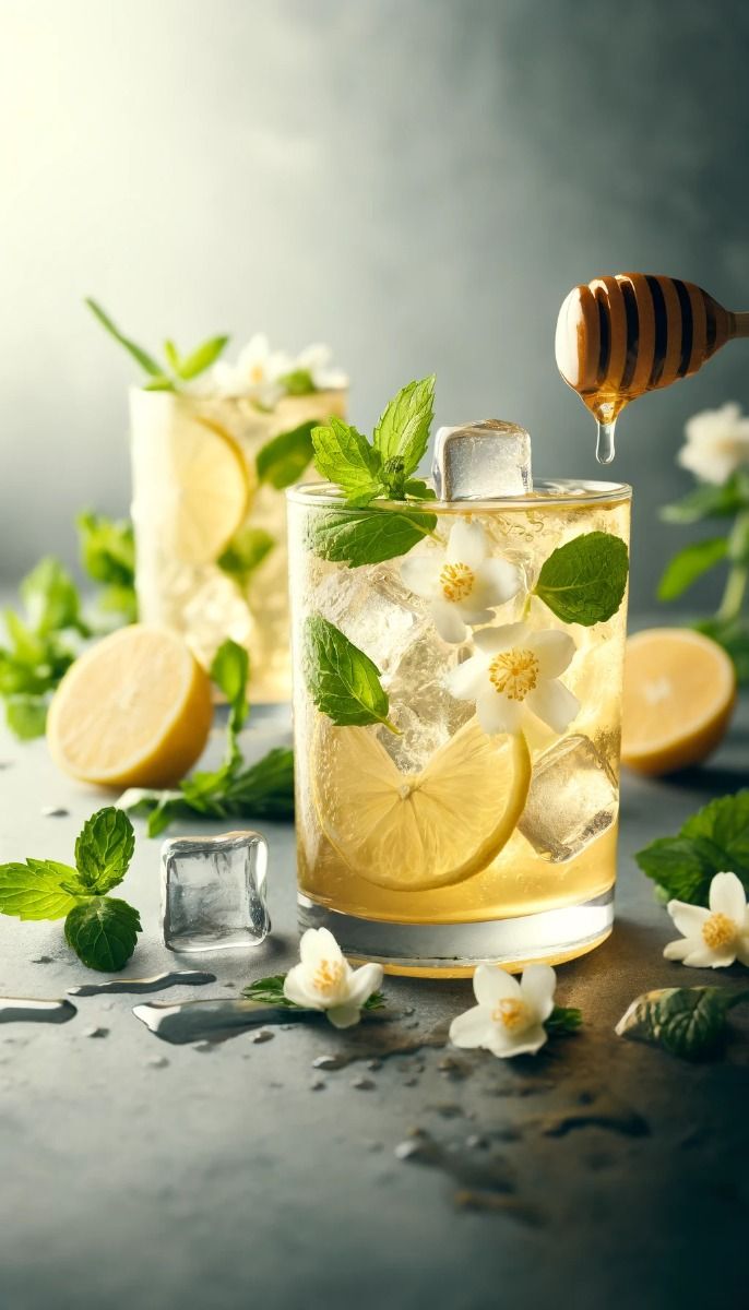 Citrus-Mint Iced Green Tea with Honey and Jasmine