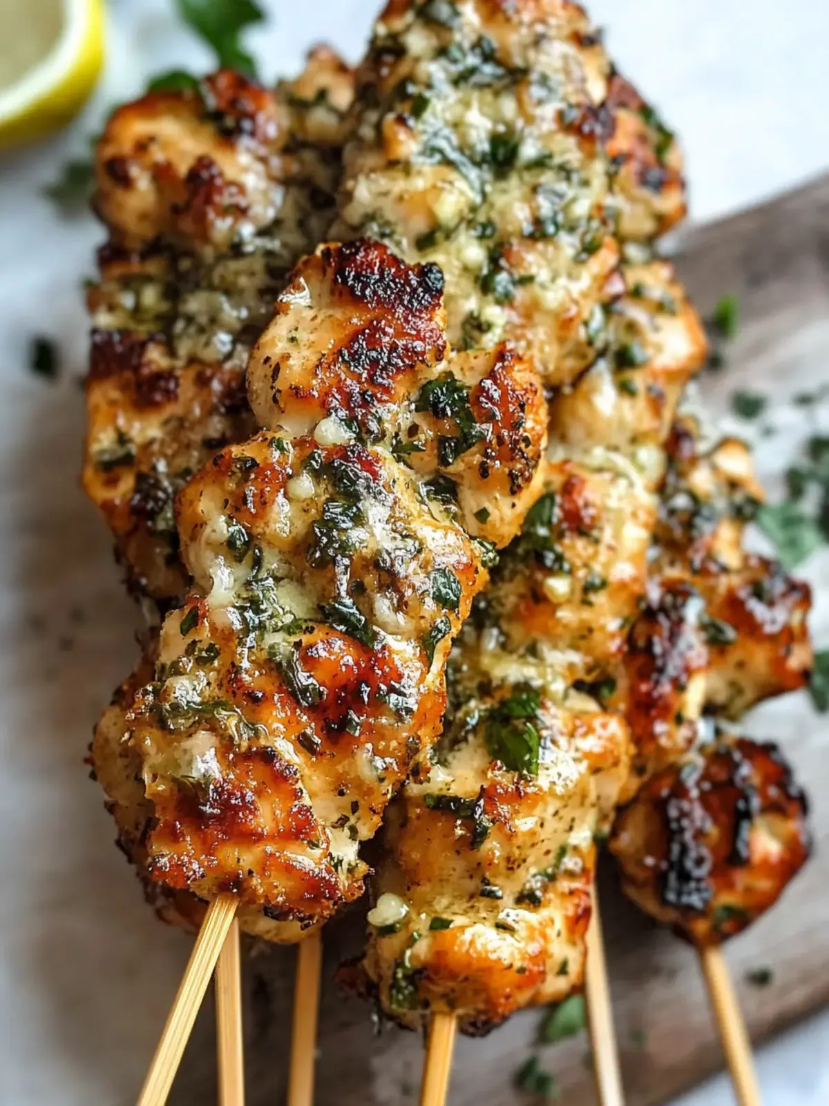 Grilled Citrus-Marinated Chicken Skewers with Mint Yogurt