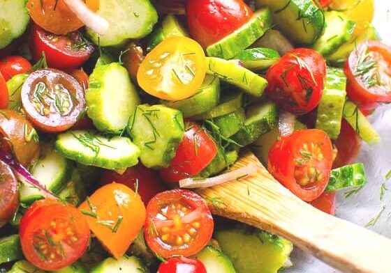 Cucumber-Tomato Salad with Lemon Vinaigrette
