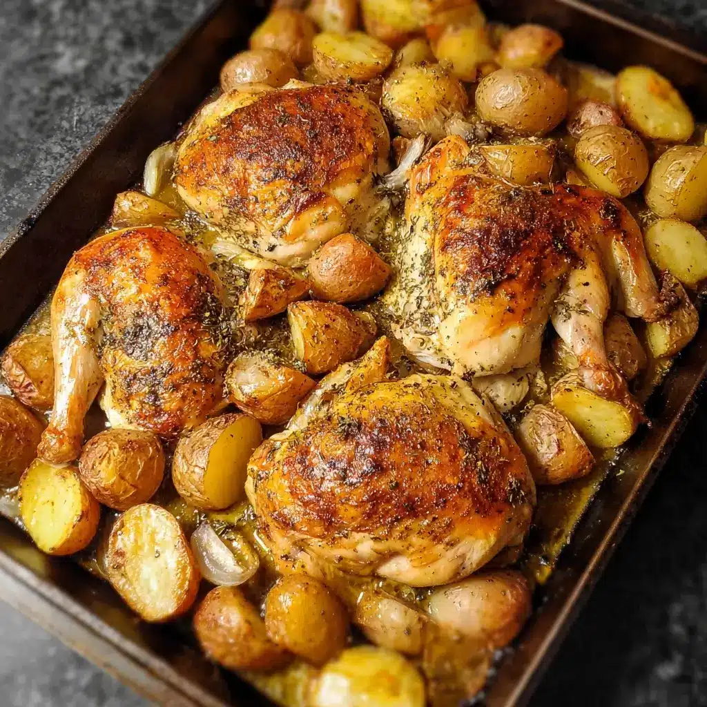 One-Pan Roasted Chicken with Garlic and Baby Potatoes