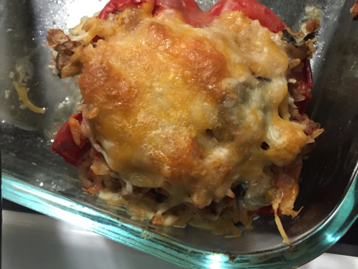 Plantain and Black Bean Stuffed Peppers