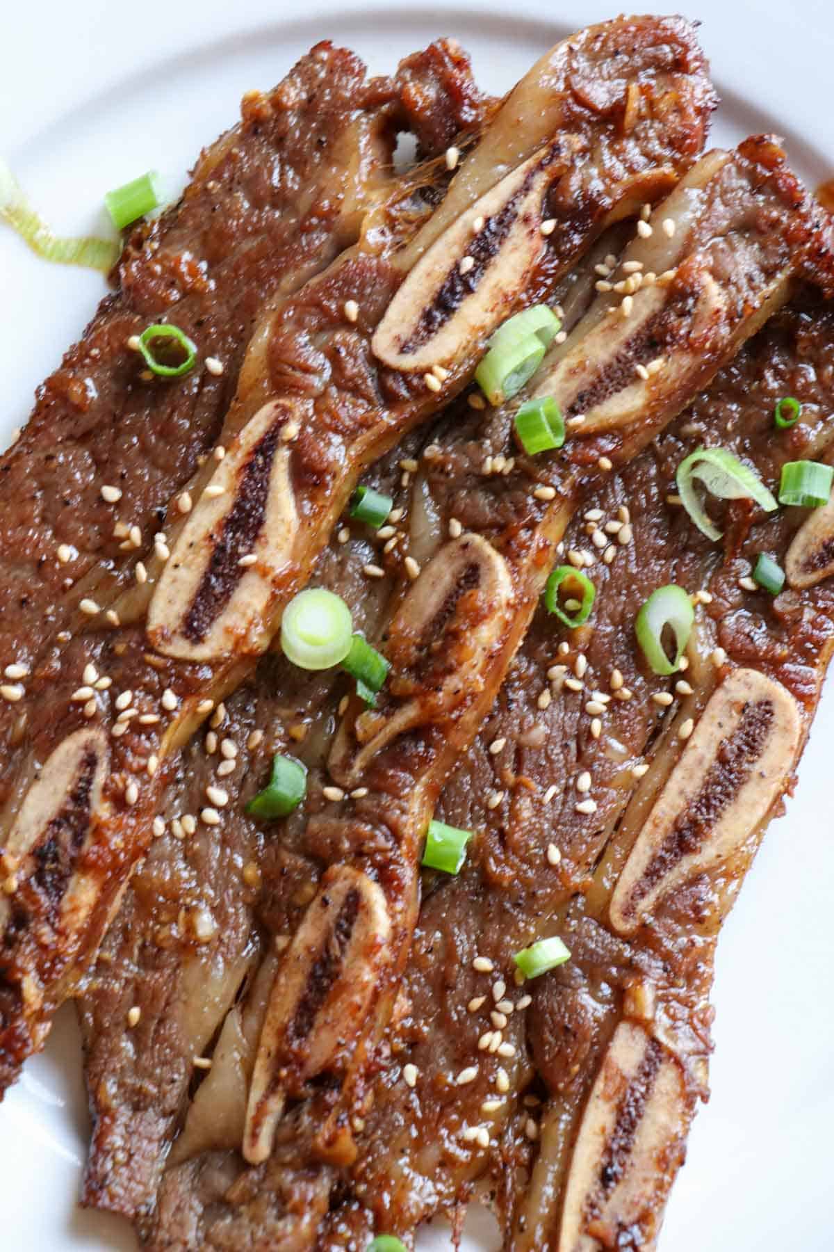 Korean-Style Grilled Beef Short Ribs with Sesame Scallion Sauce