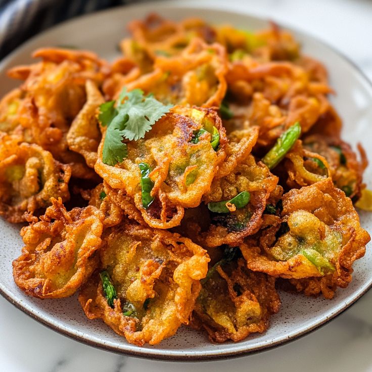 Golden Besan Pakoras with Green Chili and Cumin