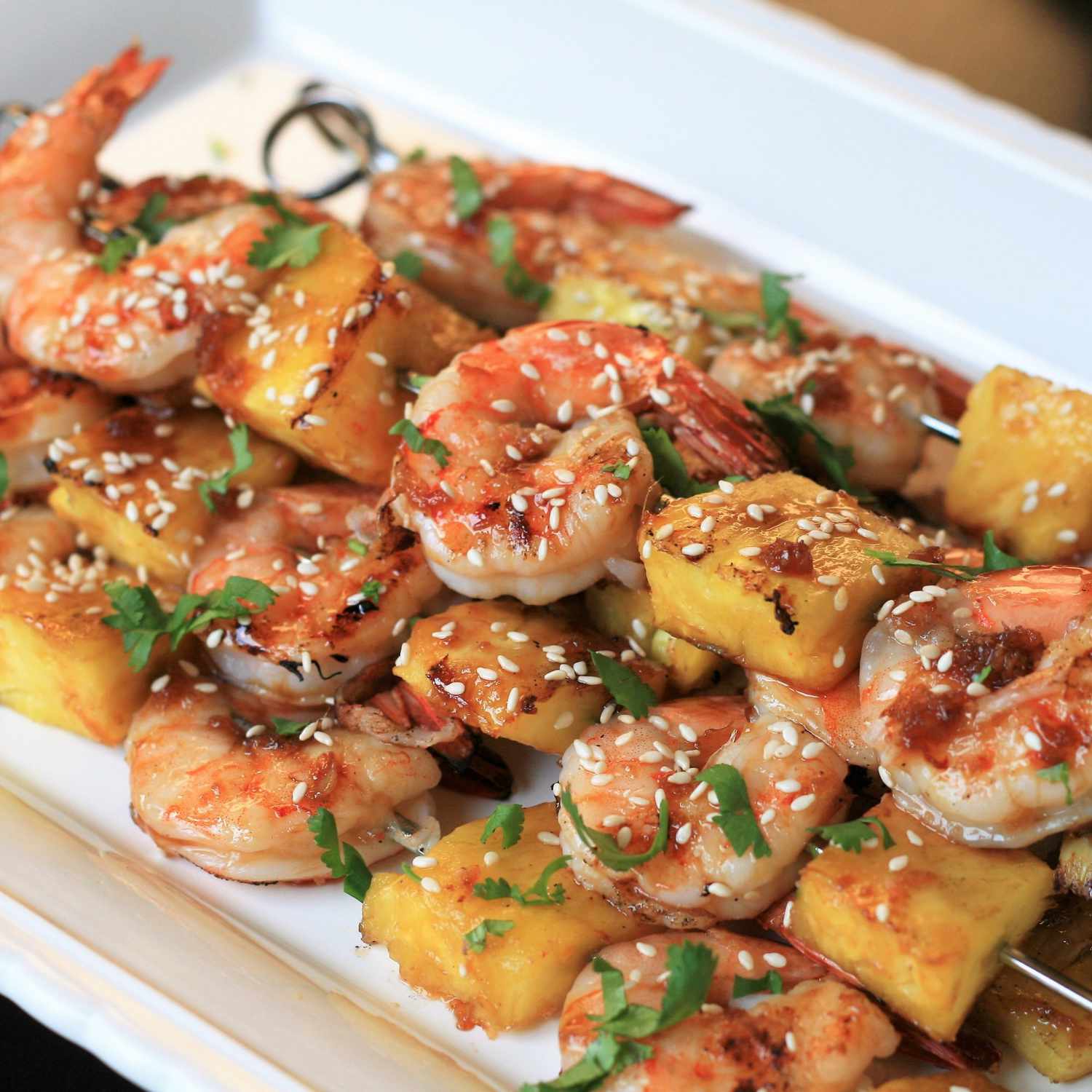 Rum-Spiced Pineapple Caribbean Shrimp Skewers