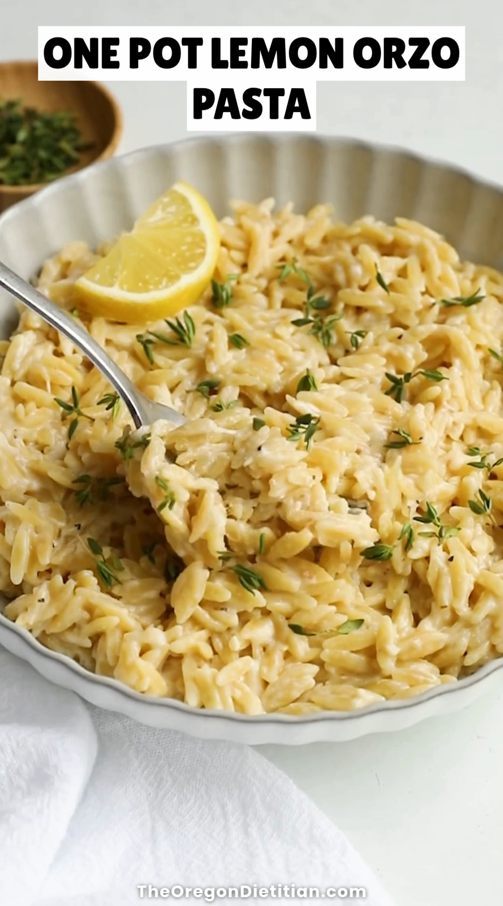 One-Pot Creamy Lemon Parmesan Orzo with Spinach