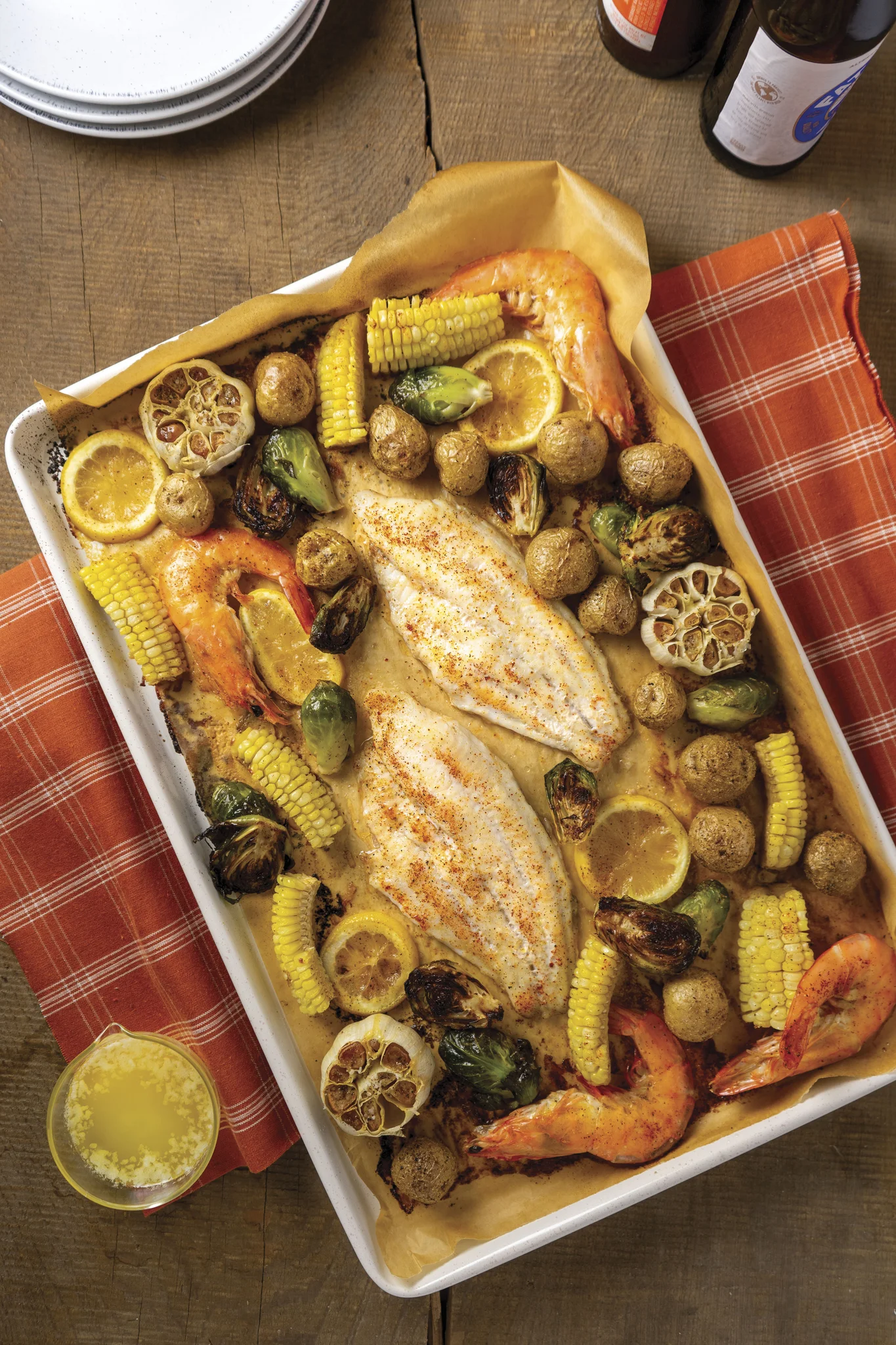 Sheet Pan Cajun-Spiced Catfish with Roasted Corn and Black Beans