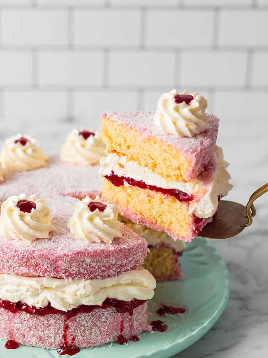 Lamington-Inspired Coconut and Raspberry Sponge Cake