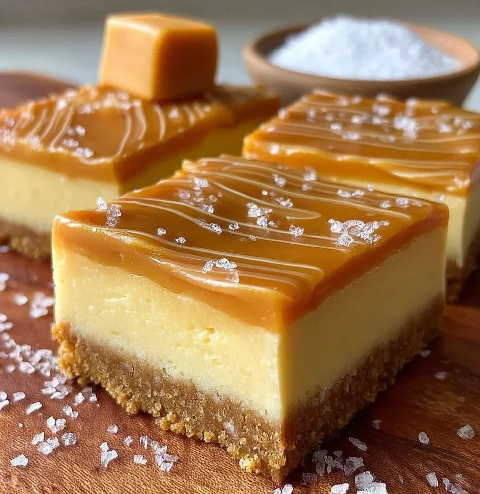 Classic Salted Caramel Cheesecake Bars