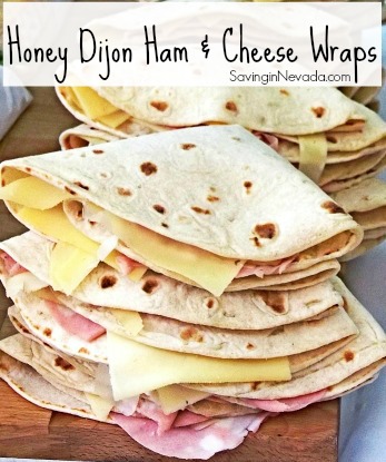 Ham and Cheese Folded Wraps with Honey Mustard Dip
