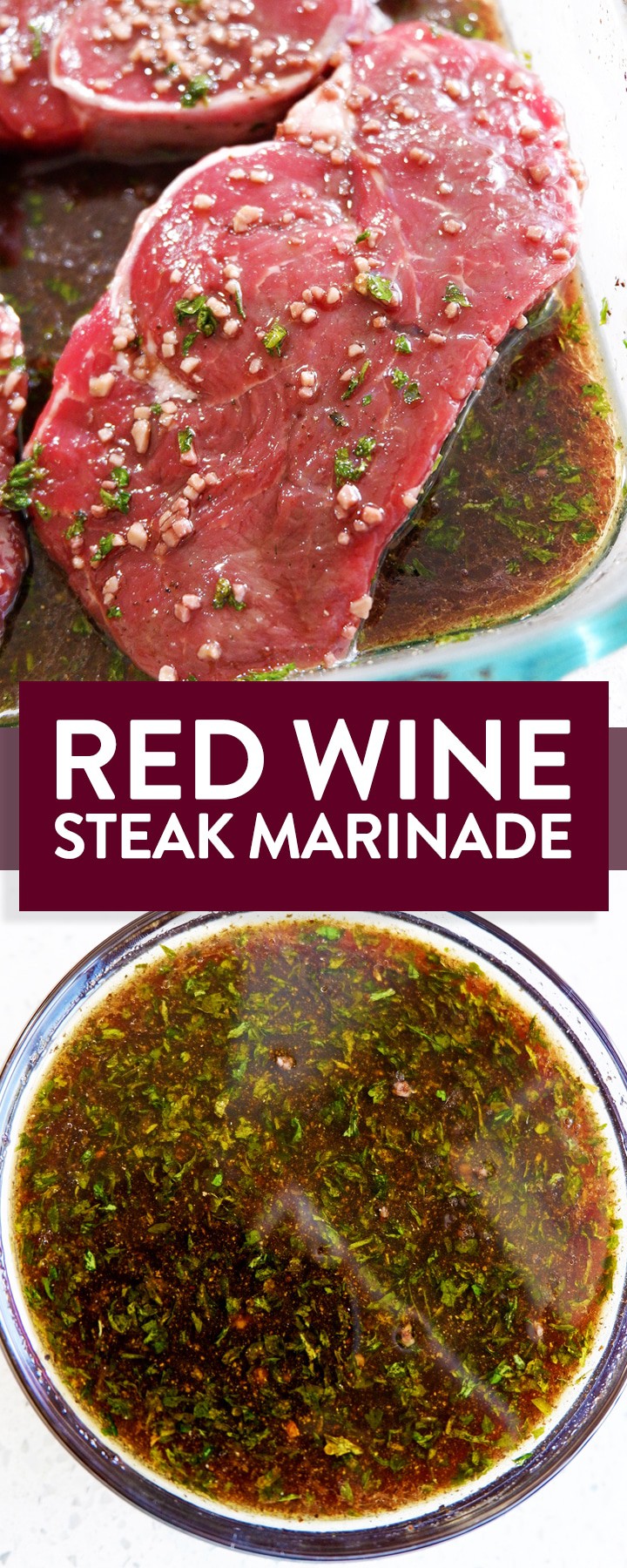 Quick Marinated Steak with Roasted Garlic and Red Wine Vinegar