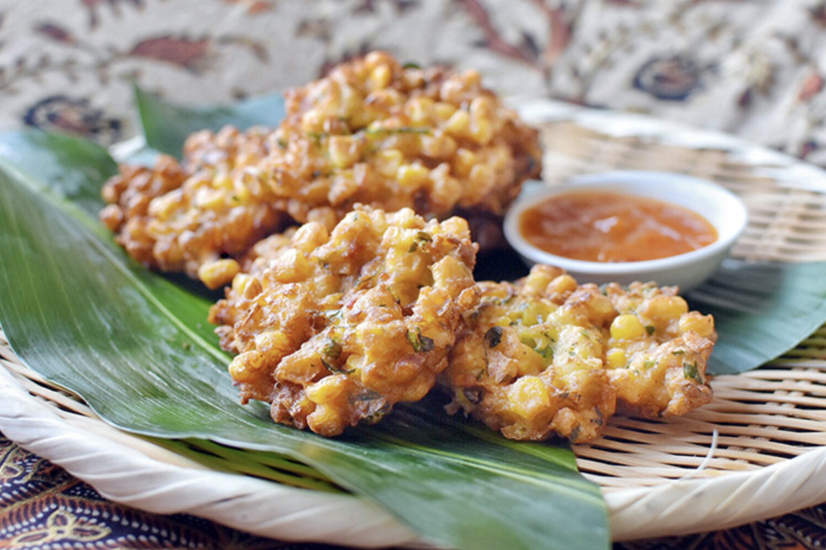 Sweetcorn and Chive Fritters with Spiced Tomato Relish