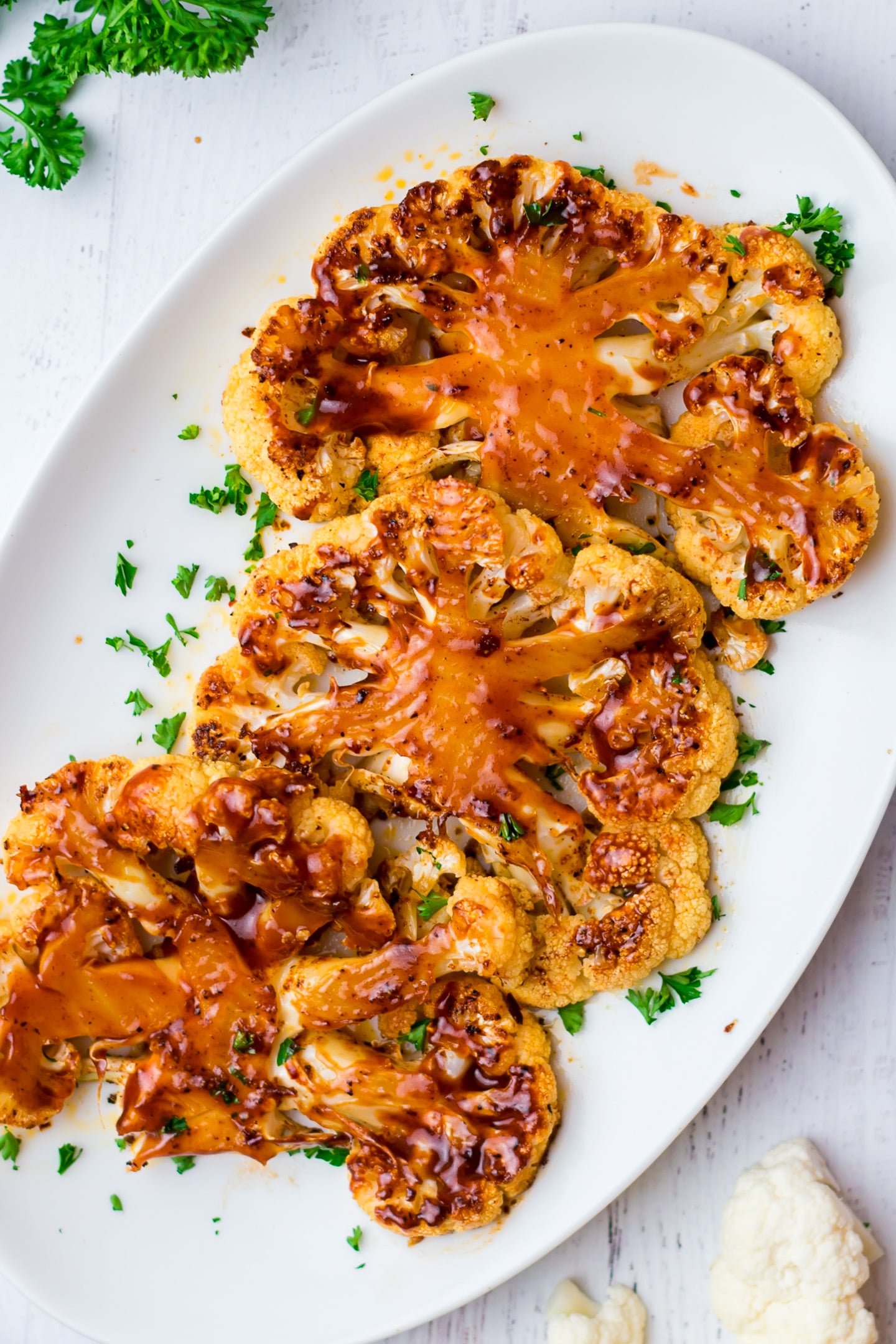 Baked Za'atar Cauliflower Steaks with Garlic Tahini Drizzle