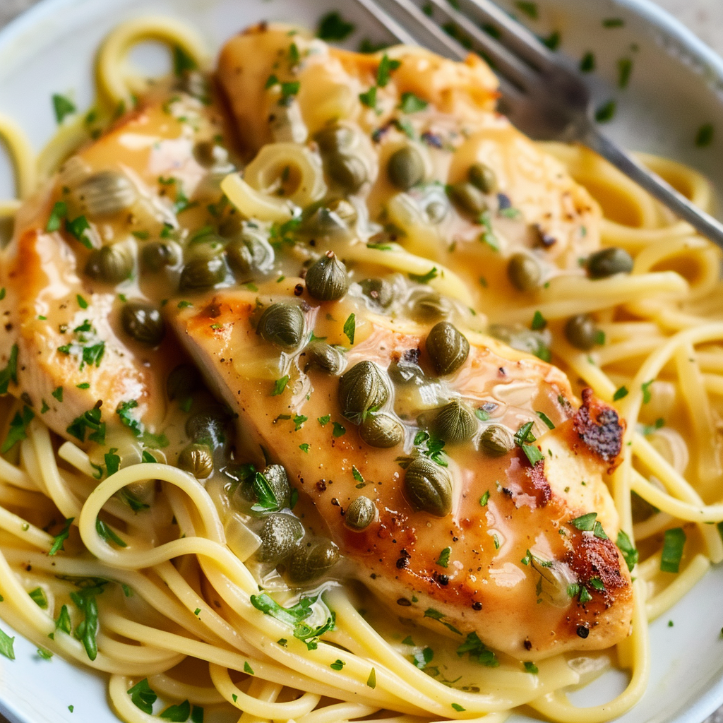 Italian Pan-Seared Chicken Piccata with Lemon-Caper Sauce