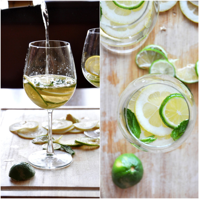 Sparkling Citrus Mint Punch with White Wine