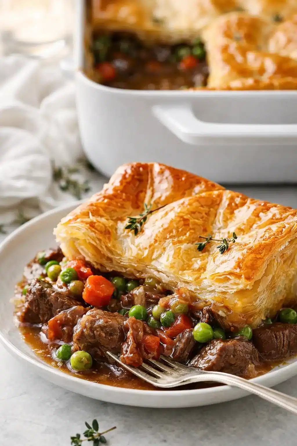 Slow-Baked Beef and Veggie Pie with Golden Puff Pastry