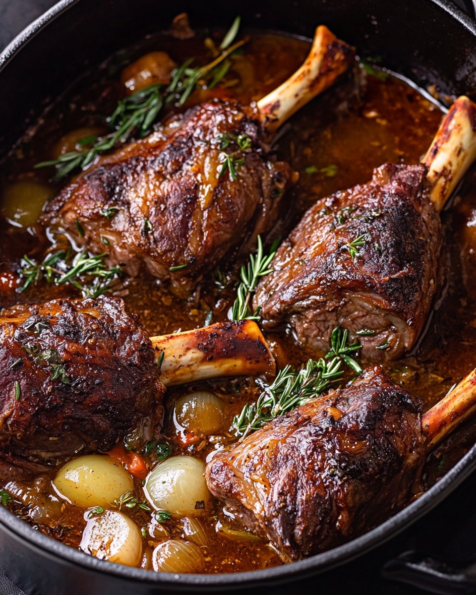 Slow-Cooked Lamb Shanks with Golden Wattleseed Gravy