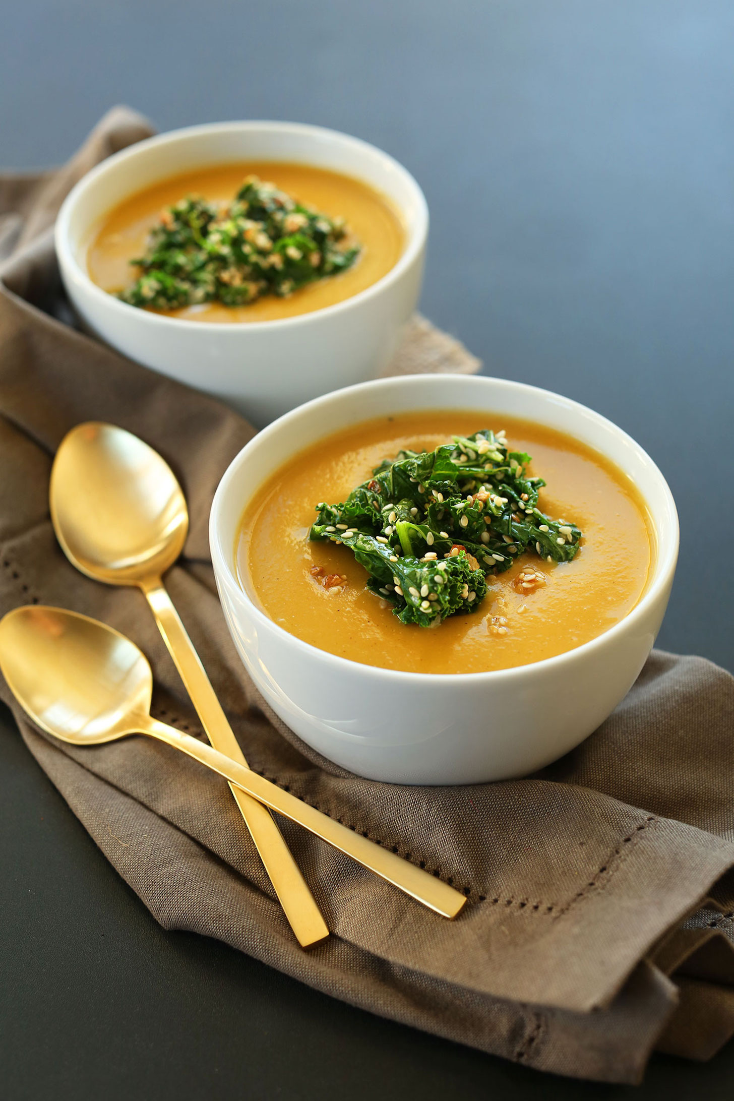 Veggie-Packed Pumpkin and Wattleseed Soup with Toasted Sesame