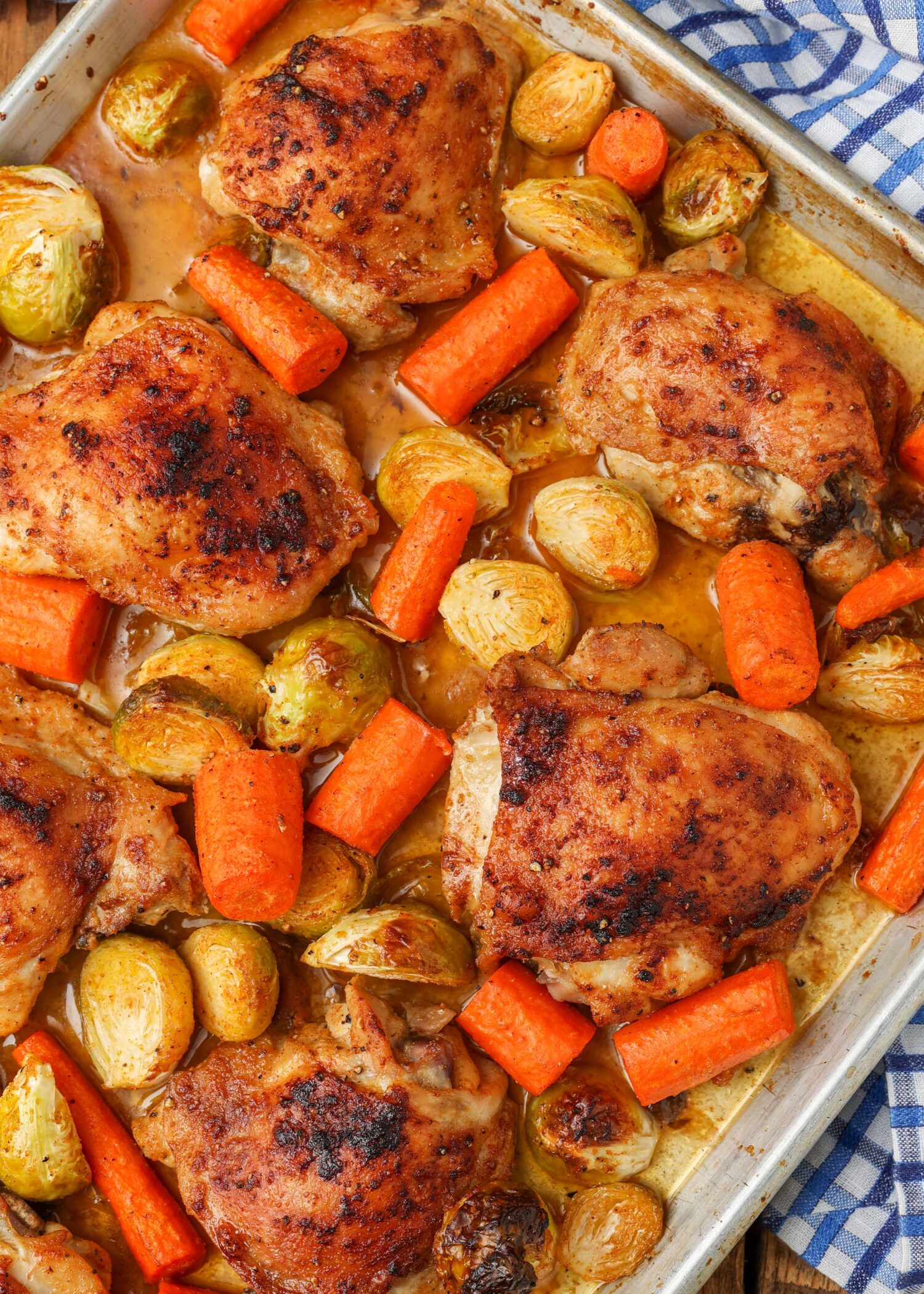 Pan-Seared Chicken Thighs with Roasted Carrots and Garlic