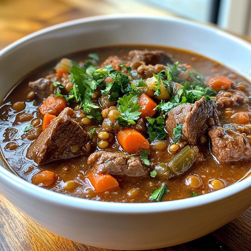 One-Pot Spiced Beef and Lentil Stew