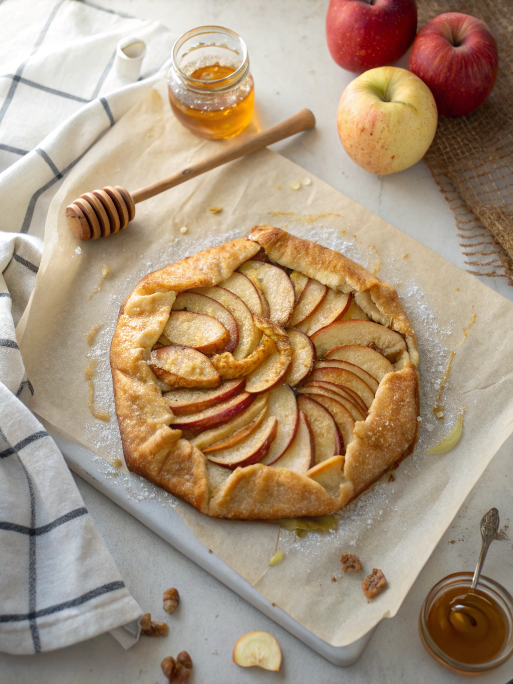 Baked Sour Apple and Honey Galette