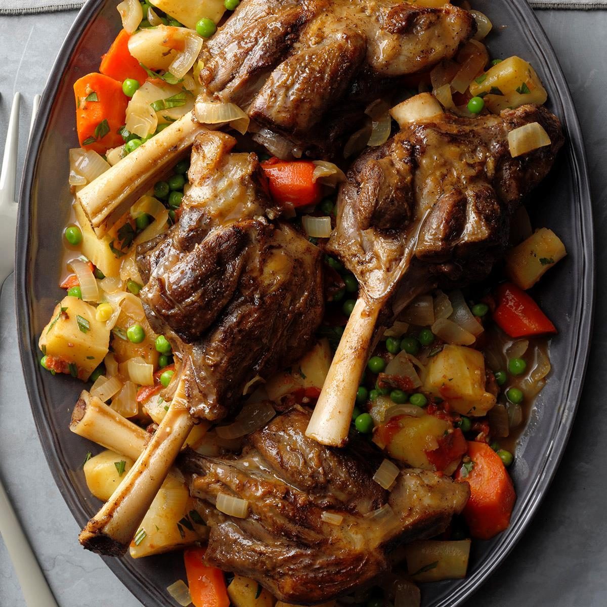 Slow-Cooked Lamb Shank with Rosemary and Root Vegetables