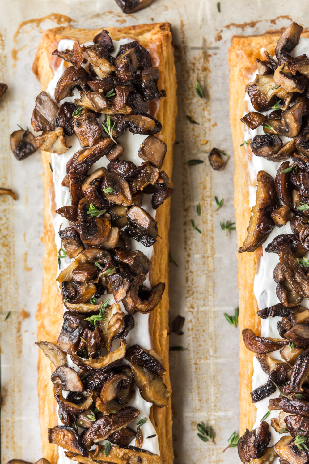 French-Style Herb-Roasted Mushroom and Goat Cheese Tart