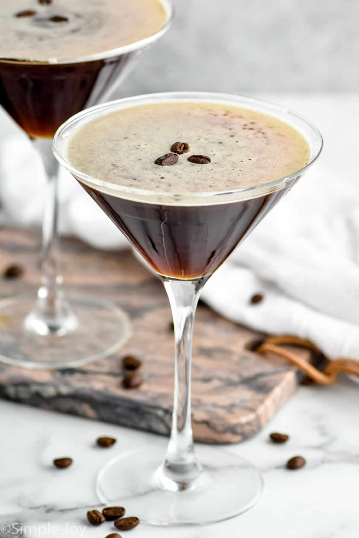 Espresso-Infused Vodka Martini with Coffee Bean Garnish
