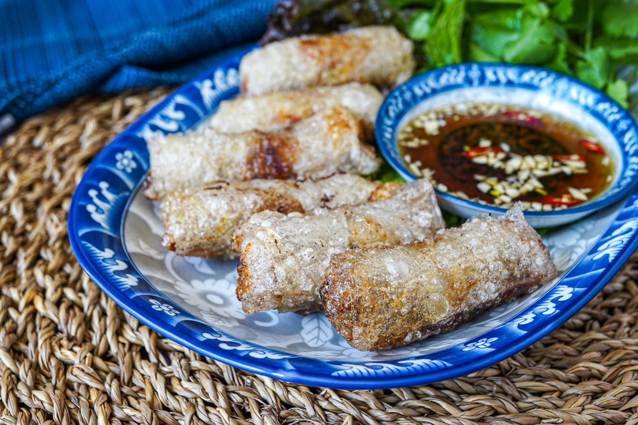 Pan-Fried Vietnamese Eggrolls with Pork and Mushrooms