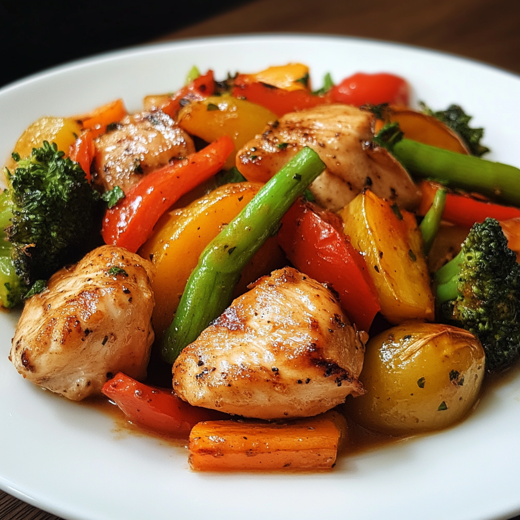 Sautéed Chicken with Popular Spice Blend and Roasted Vegetables