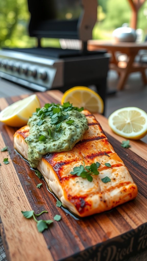 Smoked Cedar-Planked Cisco with Herb Butter