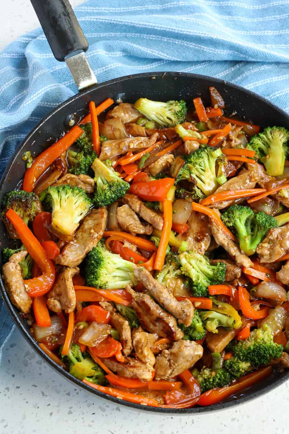 Spicy Pork Stir-Fry with Broccoli and Bell Peppers
